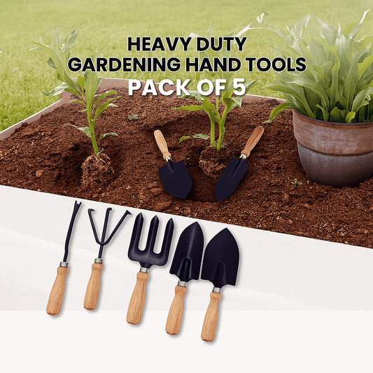 🌿 Garden Picks™ 5-Piece Wooden Gardening Tool Set