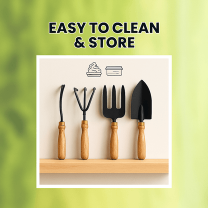 🌿 Garden Picks™ 5-Piece Wooden Gardening Tool Set